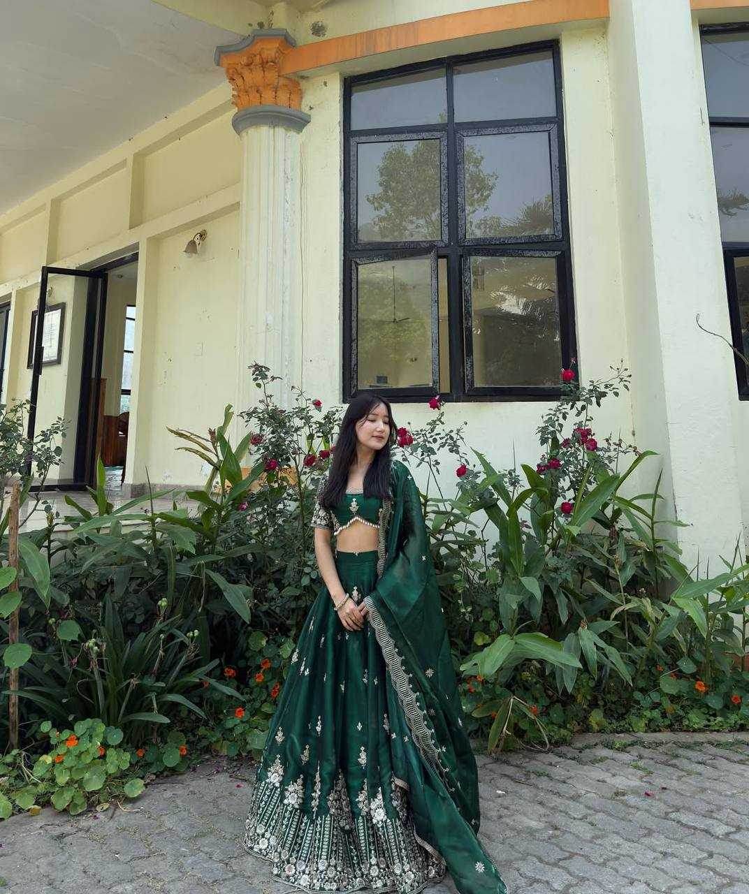Jimmy Choo Designer Embroidered Lehenga - MYLUXURY LANE ENTERPRISE